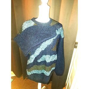 SALE! Christmas UGLY SWEATER! Street Scenes 80s Geometrics Pullover Men's MED